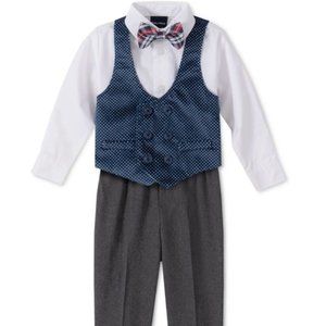 #70 - Nautica Baby Boys 4-Pc. Plaid Bowtie Vest & Pants Set